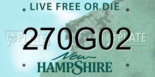 270G02 New Hampshire License Plate