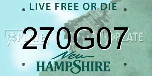 270G07 New Hampshire License Plate