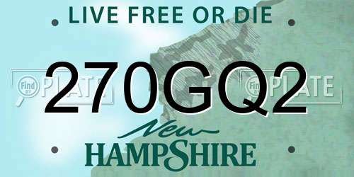 270GQ2 New Hampshire License Plate