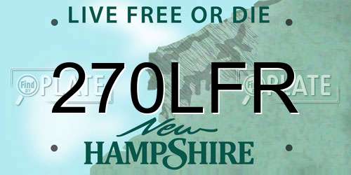 270LFR New Hampshire License Plate