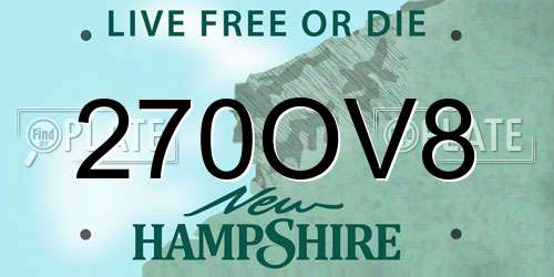 270OV8 New Hampshire License Plate