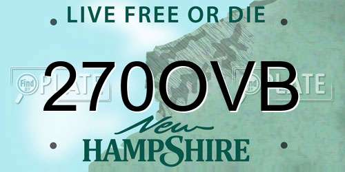 270OVB New Hampshire License Plate