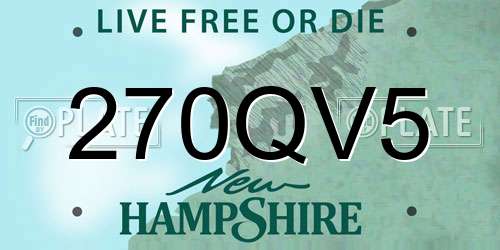 270QV5 New Hampshire License Plate