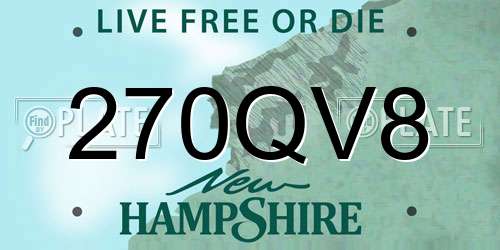 270QV8 New Hampshire License Plate