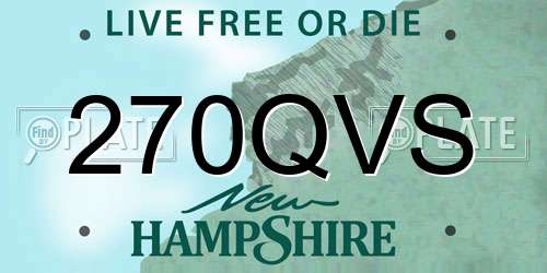 270QVS New Hampshire License Plate
