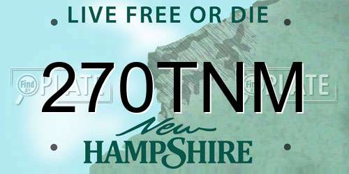 270TNM New Hampshire License Plate