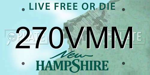 270VMM New Hampshire License Plate