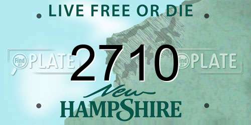 2710 New Hampshire License Plate