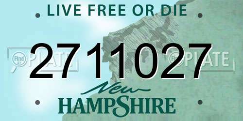 2711027 New Hampshire License Plate