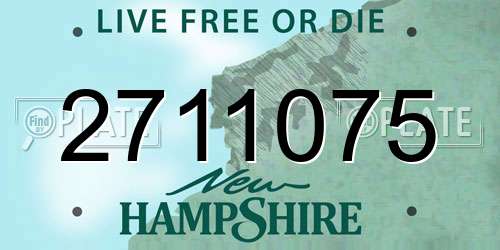 2711075 New Hampshire License Plate