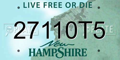 27110T5 New Hampshire License Plate