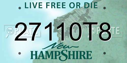 27110T8 New Hampshire License Plate