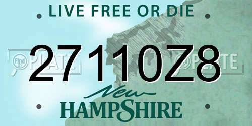 27110Z8 New Hampshire License Plate