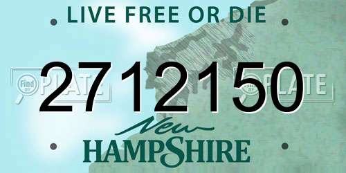 2712150 New Hampshire License Plate