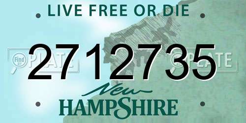 2712735 New Hampshire License Plate