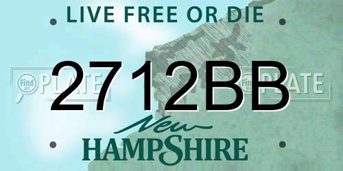2712BB New Hampshire License Plate