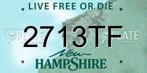 2713TF New Hampshire License Plate