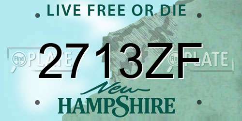 2713ZF New Hampshire License Plate