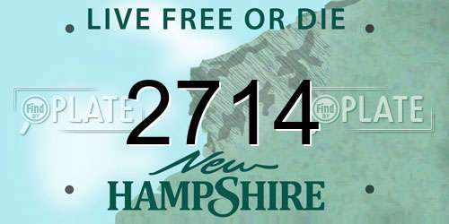 2714 New Hampshire License Plate
