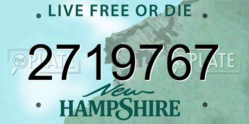 2719767 New Hampshire License Plate