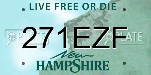 271EZF New Hampshire License Plate