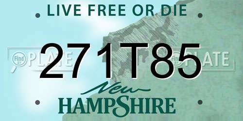 271T85 New Hampshire License Plate
