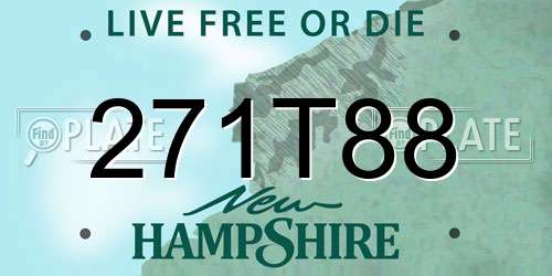 271T88 New Hampshire License Plate