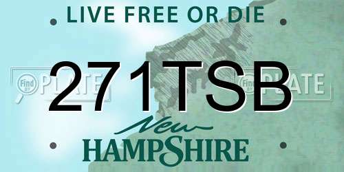 271TSB New Hampshire License Plate