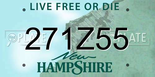 271Z55 New Hampshire License Plate