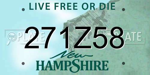 271Z58 New Hampshire License Plate