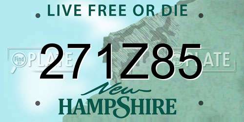 271Z85 New Hampshire License Plate