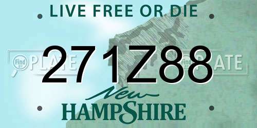 271Z88 New Hampshire License Plate