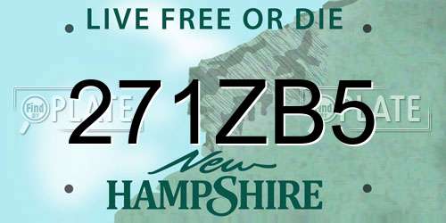 271ZB5 New Hampshire License Plate