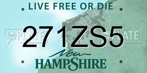 271ZS5 New Hampshire License Plate