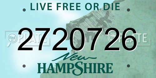 2720726 New Hampshire License Plate