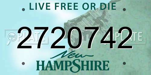 2720742 New Hampshire License Plate