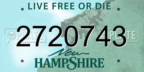 2720743 New Hampshire License Plate