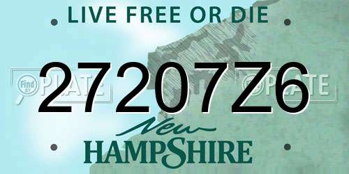 27207Z6 New Hampshire License Plate