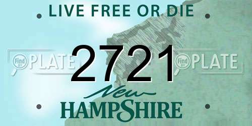 2721 New Hampshire License Plate