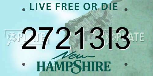 27213I3 New Hampshire License Plate