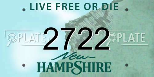 2722 New Hampshire License Plate