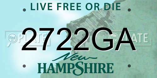 2722GA New Hampshire License Plate