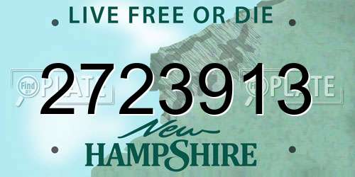 2723913 New Hampshire License Plate
