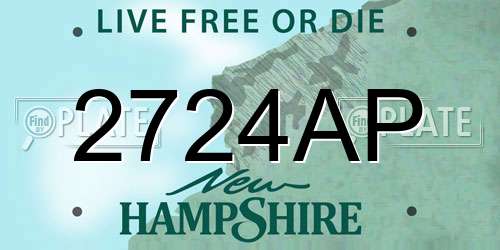 2724AP New Hampshire License Plate