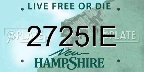 2725IE New Hampshire License Plate