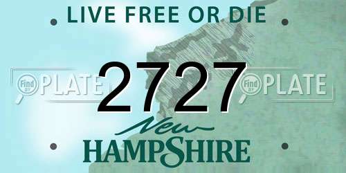2727 New Hampshire License Plate