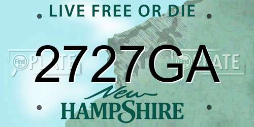 2727GA New Hampshire License Plate
