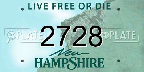 2728 New Hampshire License Plate