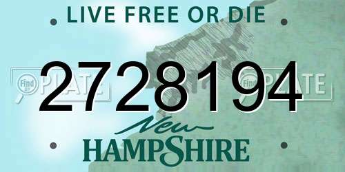 2728194 New Hampshire License Plate