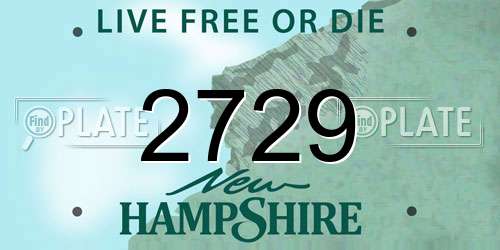 2729 New Hampshire License Plate